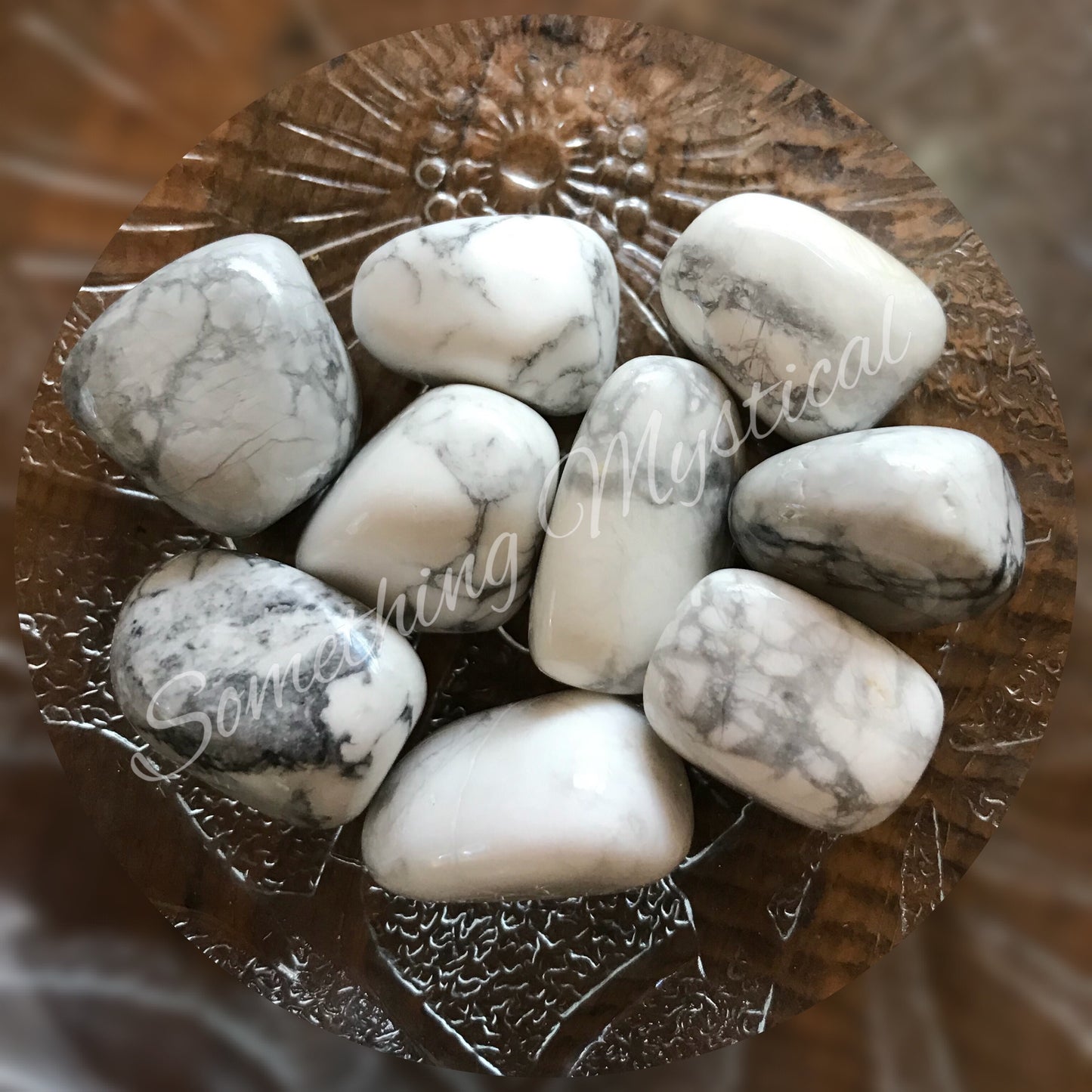 White Howlite tumble stone